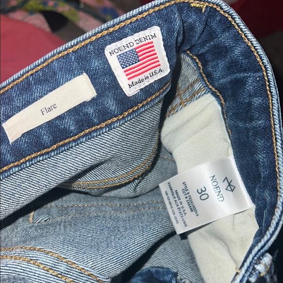 NOEND DENIM raw hem dark wash jeans 30 - Picture 2 of 5